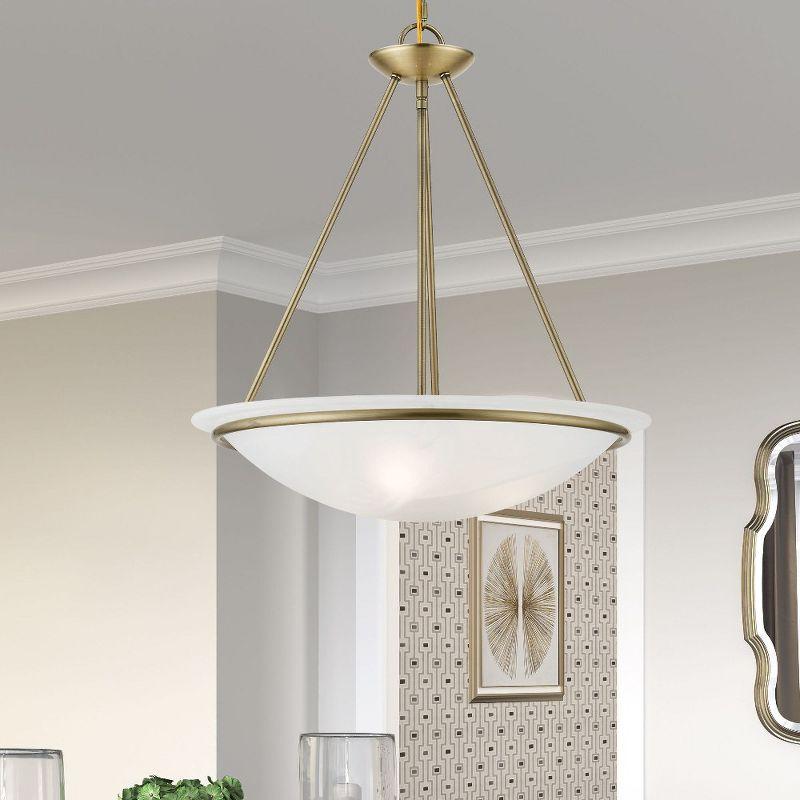 Livex Lighting Newburgh 3 - Light Pendant in  Antique Brass