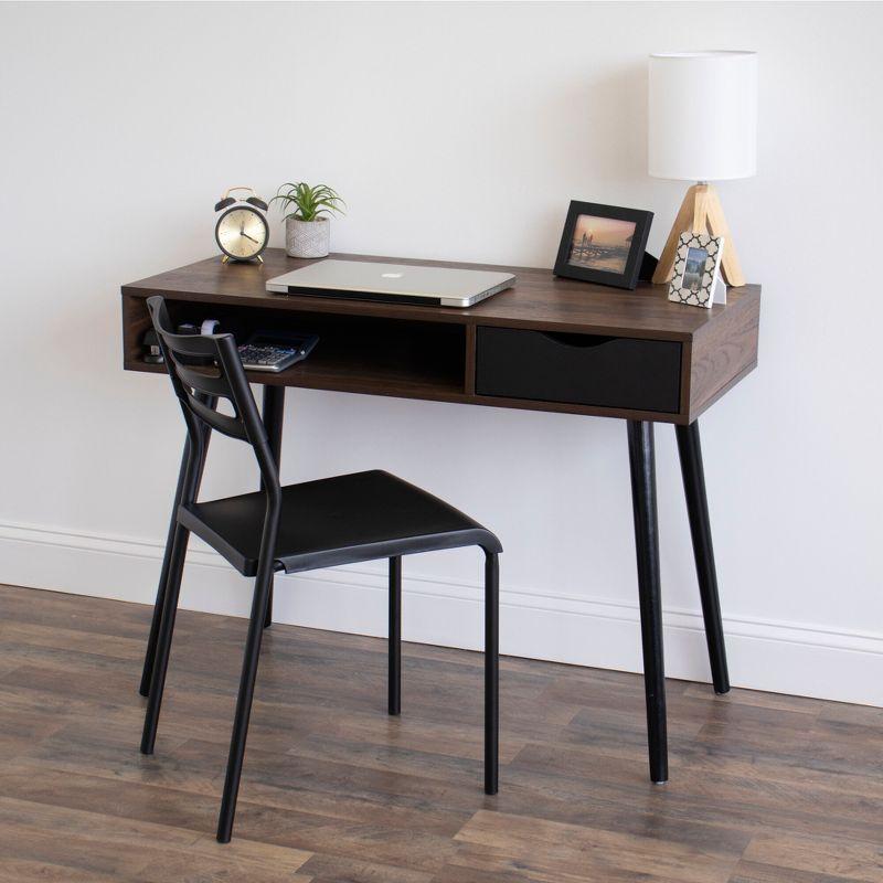 Humble Crew Desk/Writing Chair Black : Mid-Century Modern, Armless, Stackable, for Ages 3+