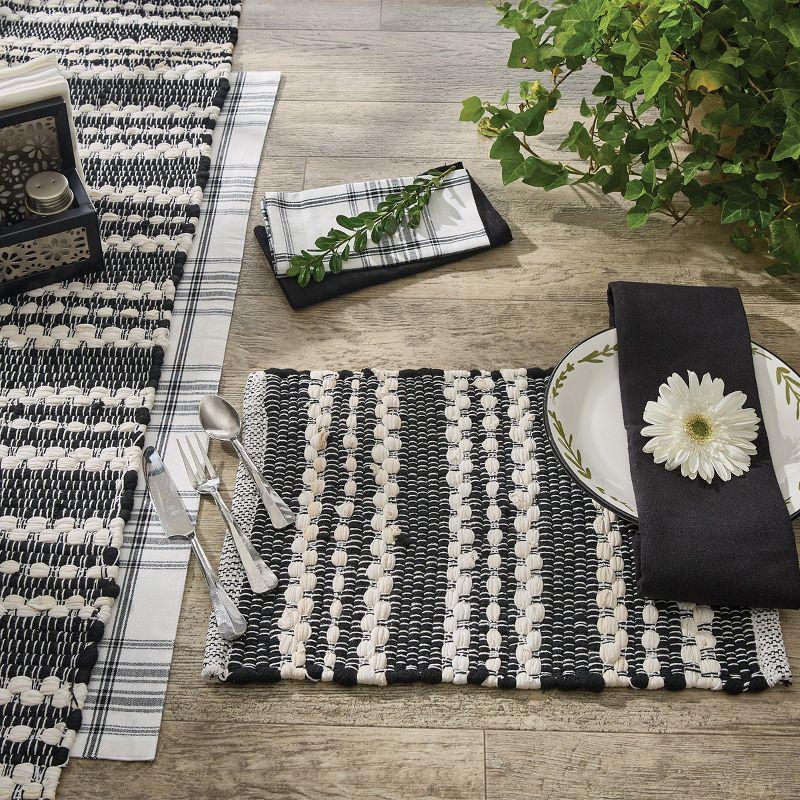 Onyx and Ivory Cotton Chindi Table Runner 13" x 36"