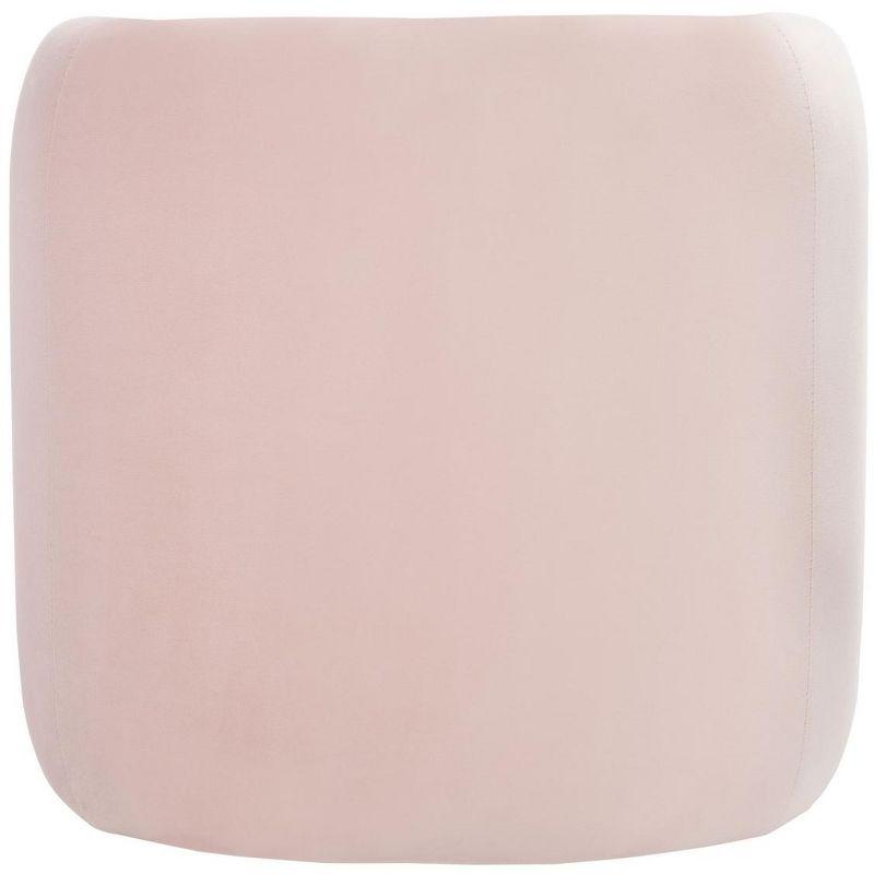 Kibo Plush Velvet Light Pink Curved Ottoman