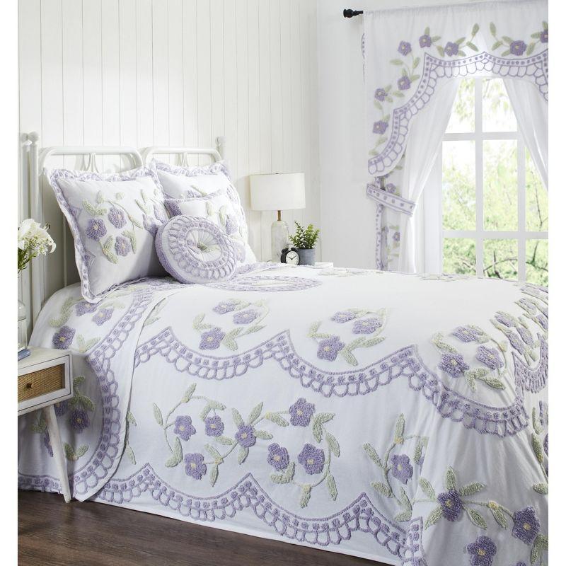 Better Trends Bloomfield 100% Cotton Chenille Coverlet/Bedspread Machine Washable Ultra Soft Floral Pattern All Season Bedding