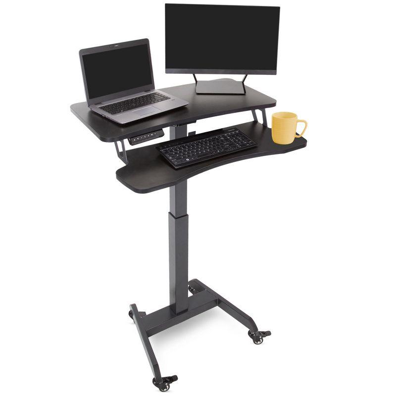 Cruizer Premier Black Electric Height Adjustable Mobile Podium Desk