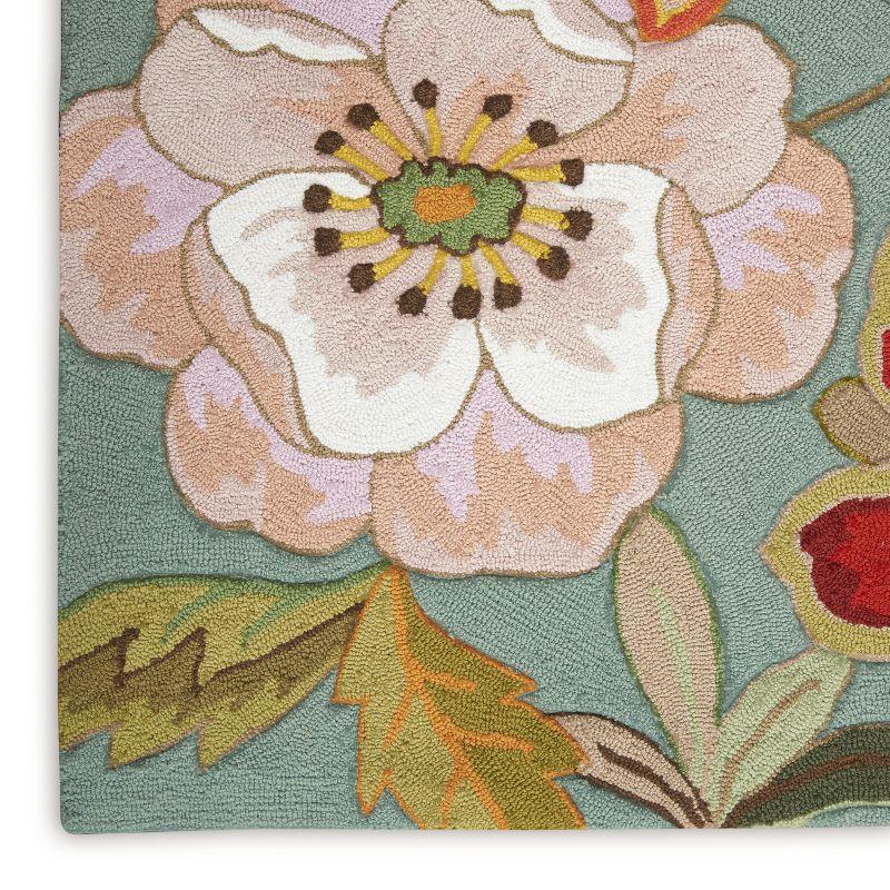 Nourison Fantasy FA18 Aqua Area Rug 5' x 7'6"