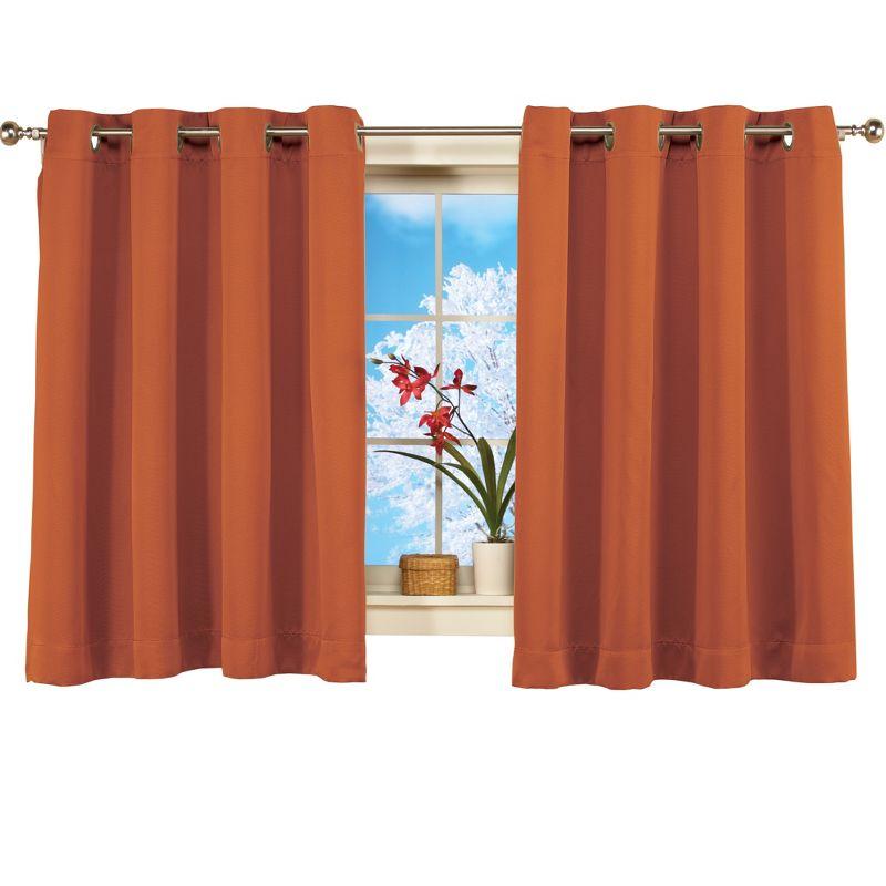 Collections Etc Short Blackout Window Curtain Panel with Easy Open-Close, Single Panel, 56" x 45" Spice
