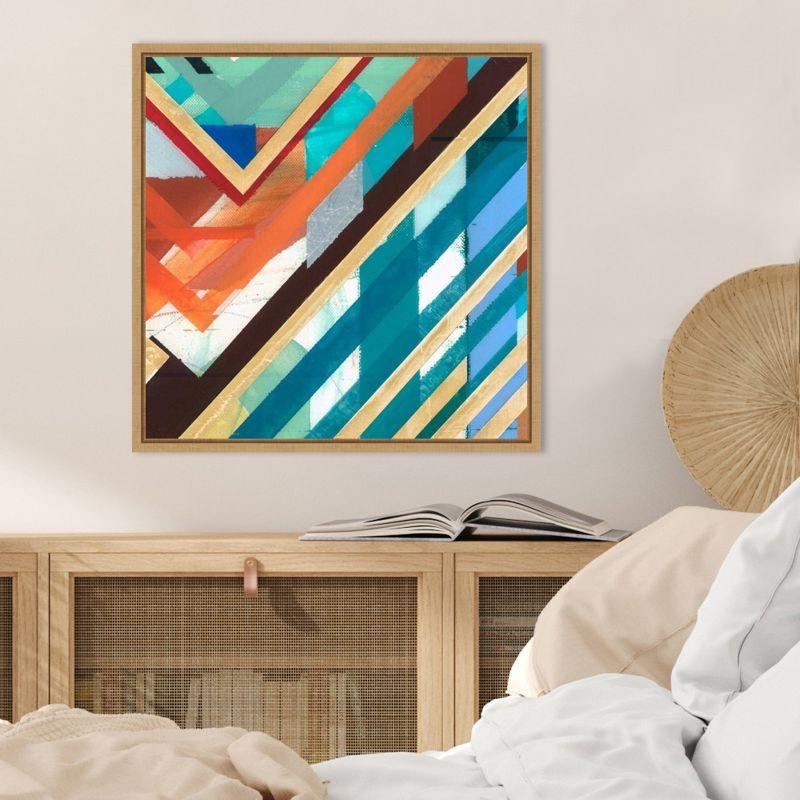 Sylvie Maple Framed Abstract Geometric Canvas Wall Art, 22 x 22 Inches