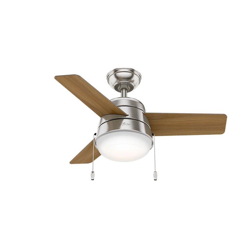 36" Aker 3 - Blade Standard Ceiling Fan with Pull Chain and Light Kit Included