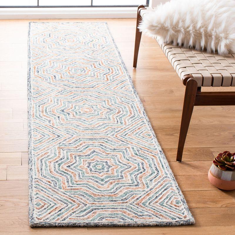 Capri CPR215 Tufted Indoor Runner Rug - Blue/Rust - 2'3"x9' - Safavieh