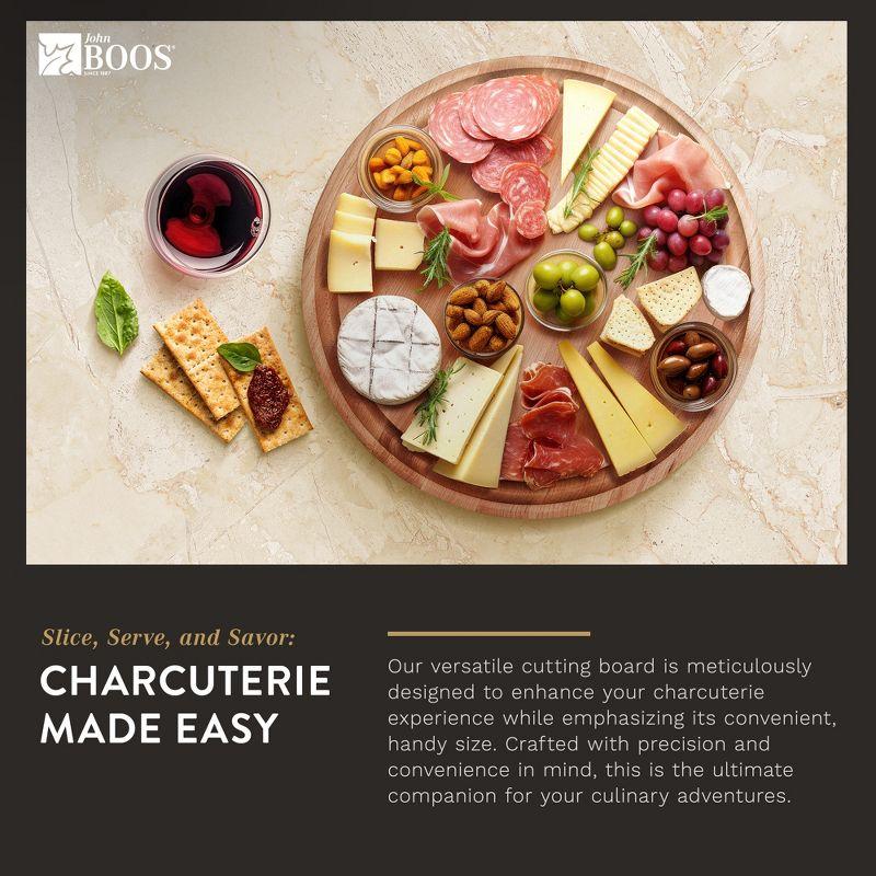John Boos Chef's Collection Round Maple Cutting Board with Groove