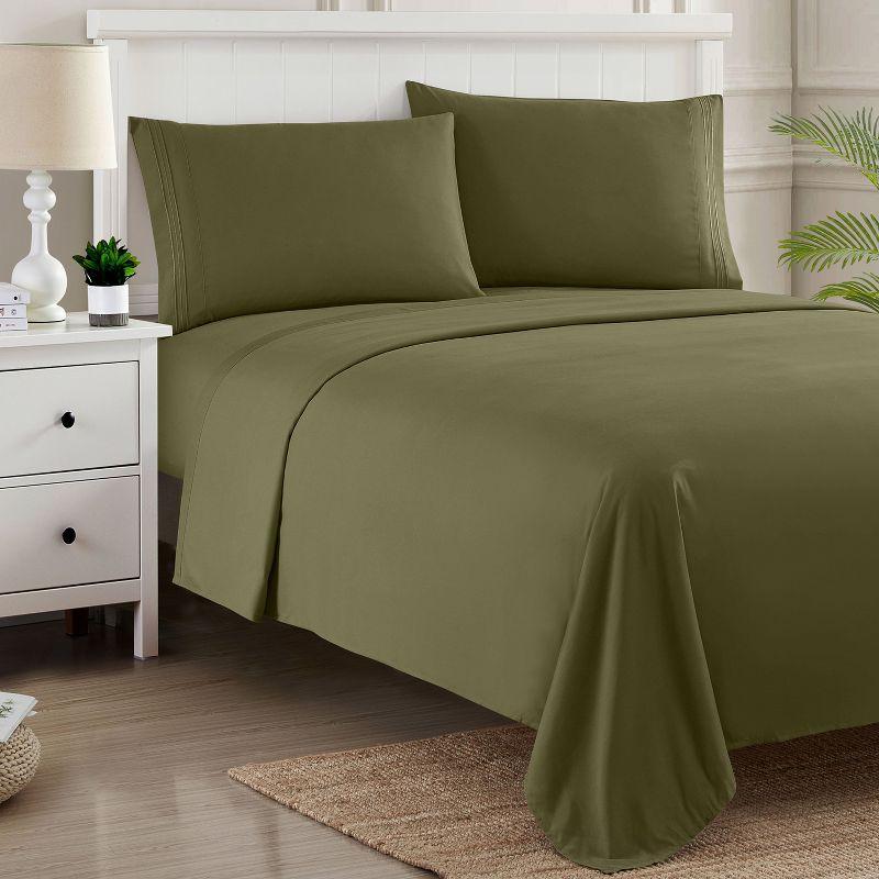 Olive Queen Ultra Soft Microfiber 4-Piece Sheet Set