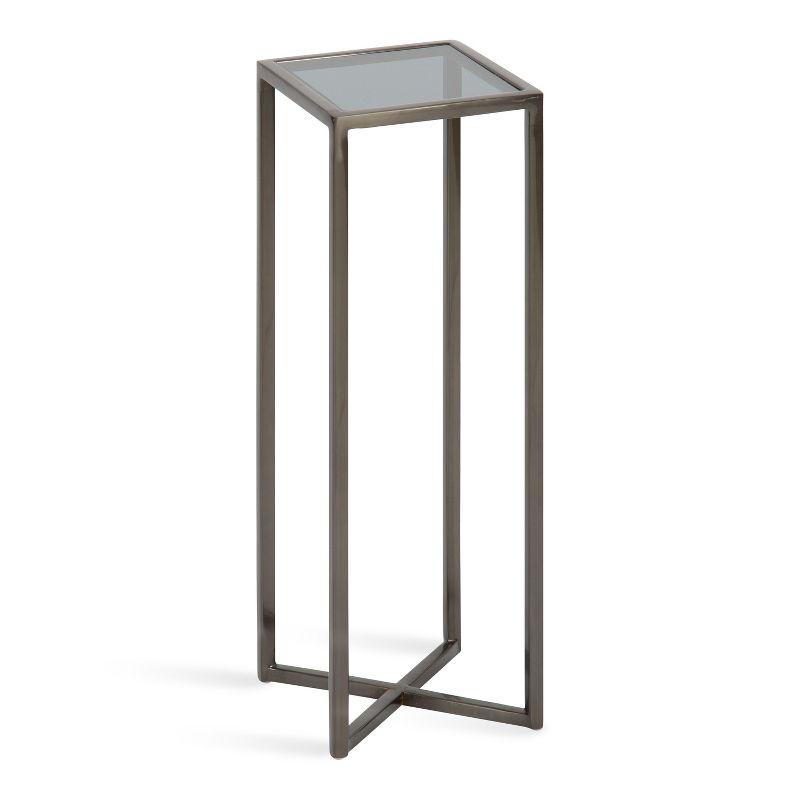 Kate and Laurel Jaspur Square Metal Drink Table, 7x7x21, Pewter