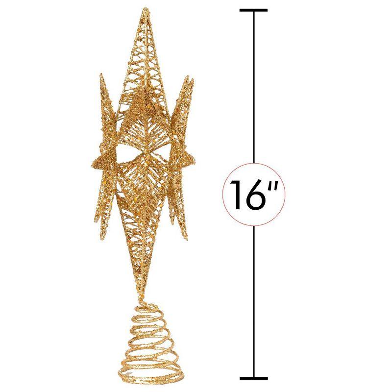 Gold Glitter 3D Star Christmas Tree Topper