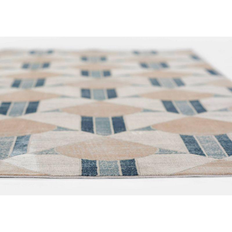 Momeni 1'10"x2'10" Edition Dimensional Machine Loomed Area Rug Blue: Geometric Pattern, Indoor, Low Pile Polyester