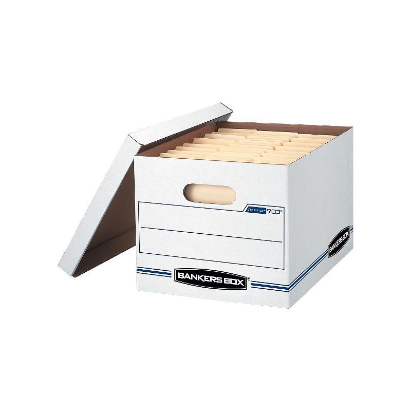 Bankers Box STOR/FILE Storage Box Letter/Legal Lift-off Lid White/Blue 12/Carton 00703