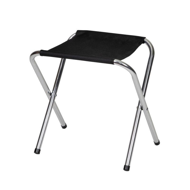 Compact Black Aluminum Folding Camp Stool