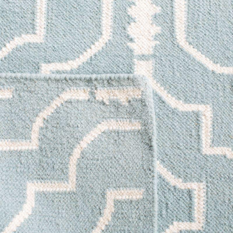 Dhurries DHU637 Hand Woven Runner Rug - Light Blue/Ivory - 2'6"x12' - Safavieh.