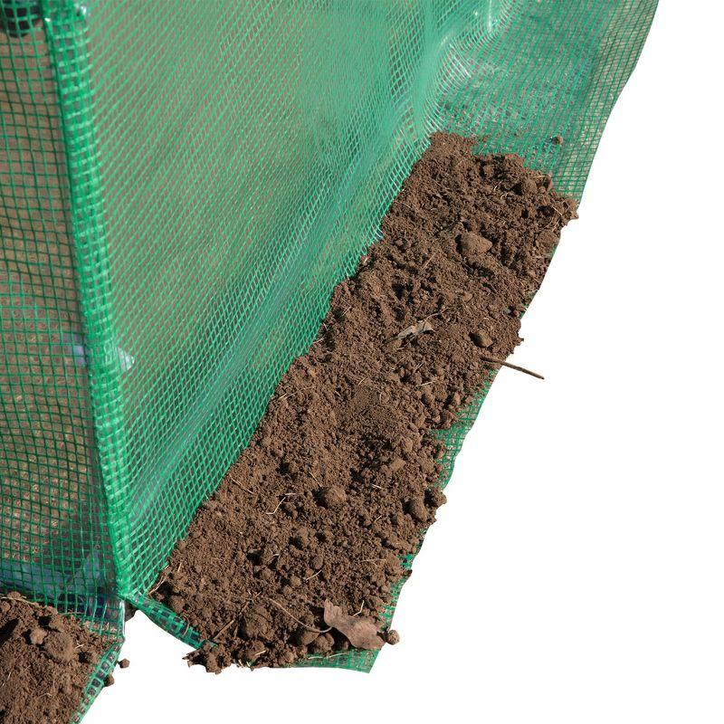 Outsunny 10' x 10' x 6.5' Walk-in Tunnel Hoop Greenhouse, Polyethylene PE Cover, Steel Frame, Roll-Up Zipper Door & Windows for Flowers, Vegetables