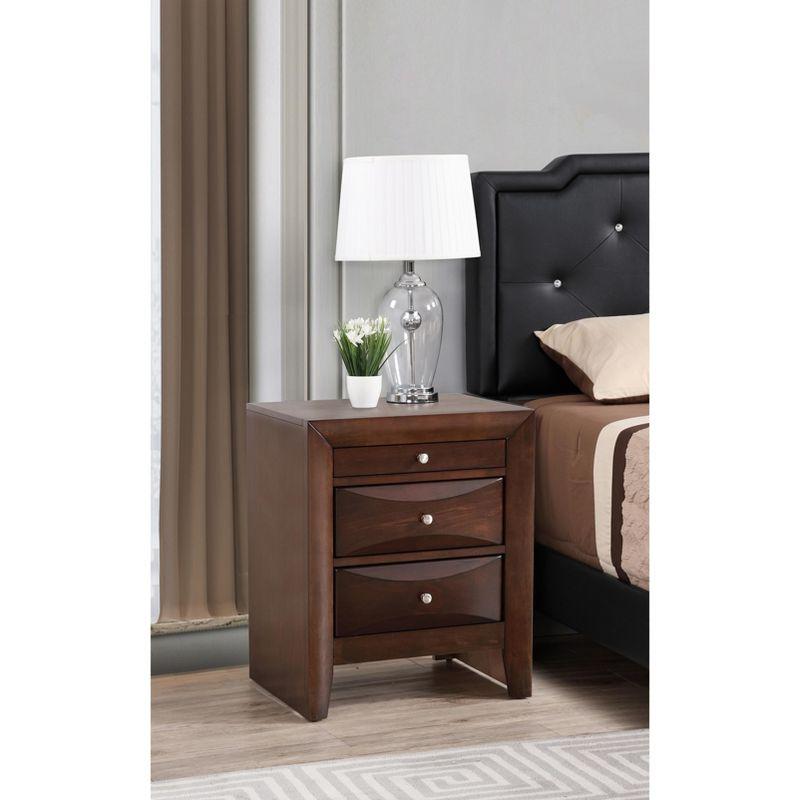 Marilla Cappuccino 3-Drawer Solid Wood Nightstand