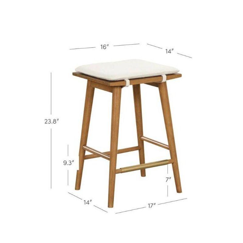 Nathan James Barker Upholstered Counter Stool with Solid Wood Frame