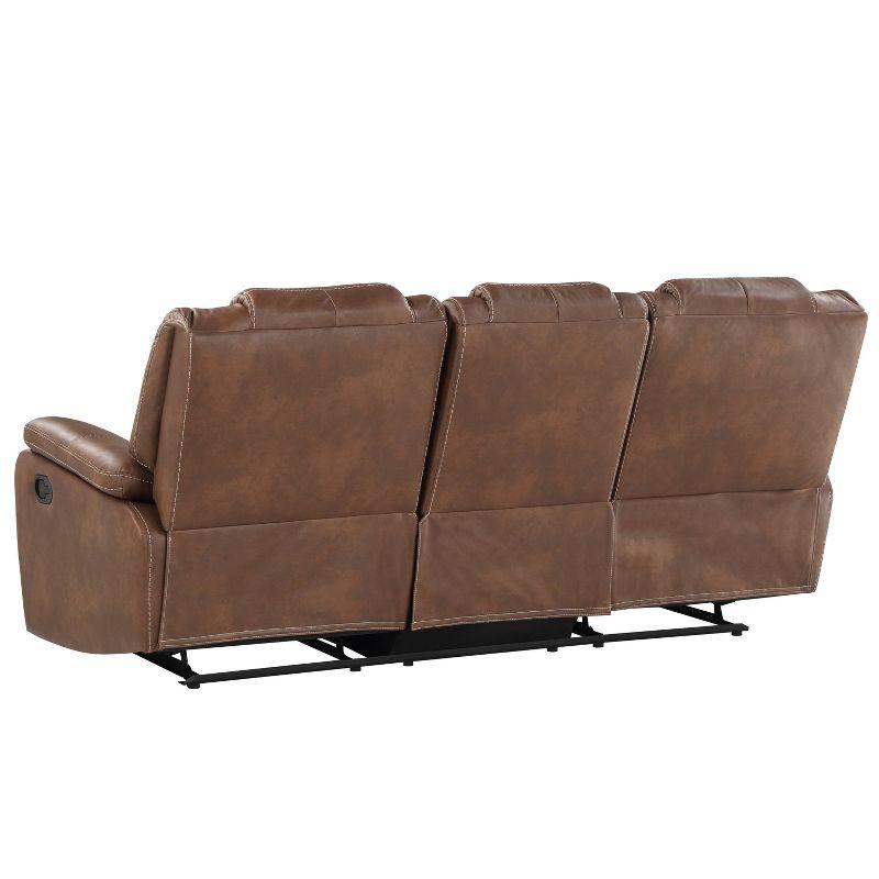 Katrine Manual Side Lever Recliner Sofa Brown - Steve Silver Co.: Luxurious Faux-Leather, Padded Armrests