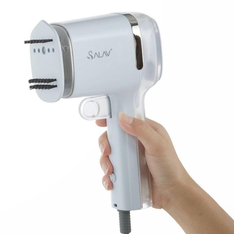 SALAV Quicksteam Travel Garment Steamer with 10-Second Heating Time and Brush Creaser Attachment