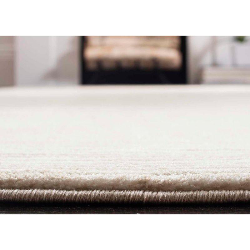 Elysian Cream 3' x 3' Square Abstract Synthetic Area Rug