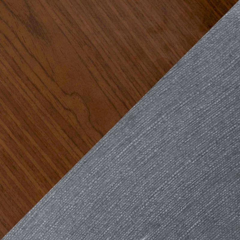 LumiSource 3pc Folia Fabrizzi Dining Set Walnut Wood Glass/Gray