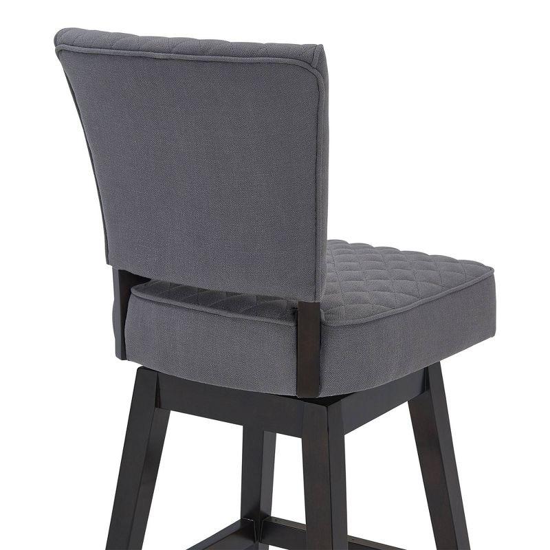 26" Gia Tufted Swivel Counter Height Barstool with Espresso Finish - Armen Living