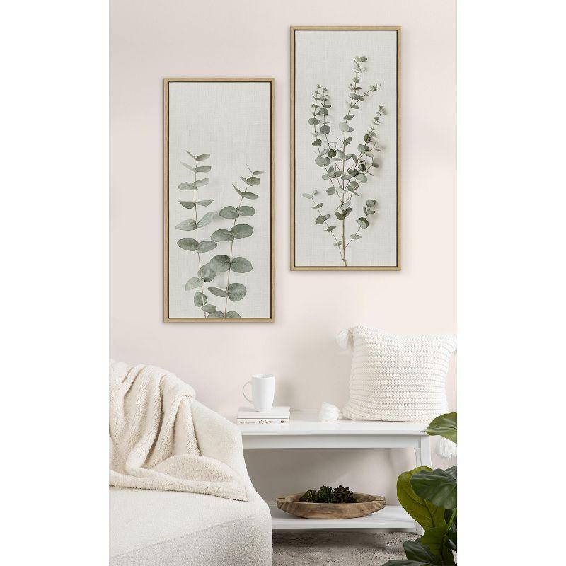 Eucalyptus Botanical I Framed Canvas Wall Art, 18x40, Natural