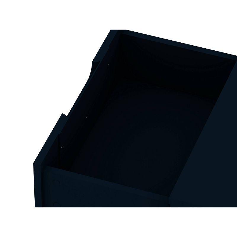 Set of 2 Rockefeller 2 Drawer Nightstands Tatiana Midnight Blue - Manhattan Comfort: Modern Splayed Metal Legs, MDF
