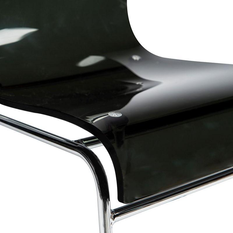 LeisureMod Lima Modern Acrylic Chair in Transparent Black