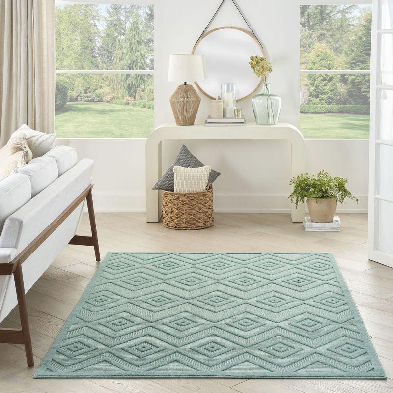 Nourison Versatile Solid Diamond Indoor Outdoor Flatweave Area Rug