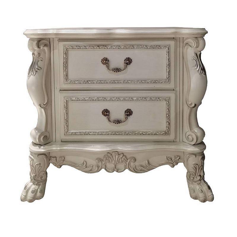 32" Dresden II Nightstand Bone White Finish - Acme Furniture: Elegant Rectangular Design, No Assembly, Wood Composite