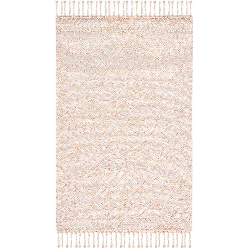 Natura NAT188 Hand Loomed Indoor Area Rug - Ivory/Red - 6'x9' - Safavieh
