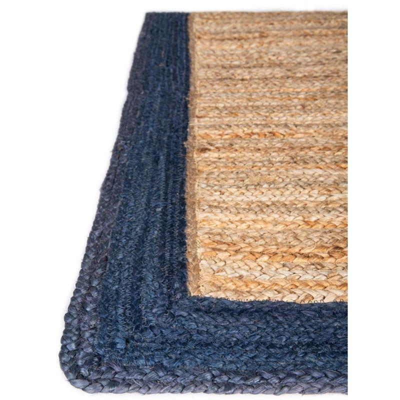 Unique Loom Braided Jute Goa Border Indoor Flatweave Braided Area Rug