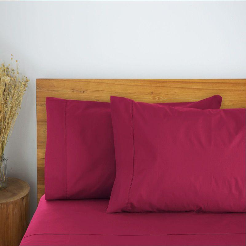 LuxClub 4 PC Burgundy King Silky Soft Cooling Deep Pocket Performance Sheet Set
