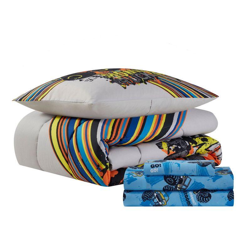 Sweet Home Collection Kids Monster Truck Printed Bed in a Bag Comforter & Sheet Set