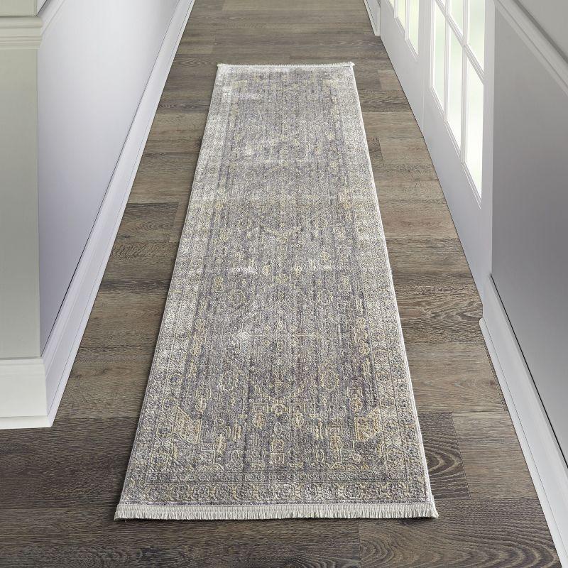 Nourison Silken Weave SLW02 Indoor Area Rug Grey/Beige 2'2" x 7'6"