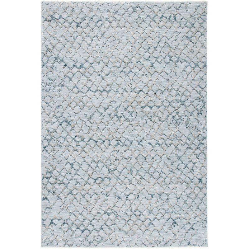 Light Blue Hand-Knotted Synthetic 4' x 6' Area Rug