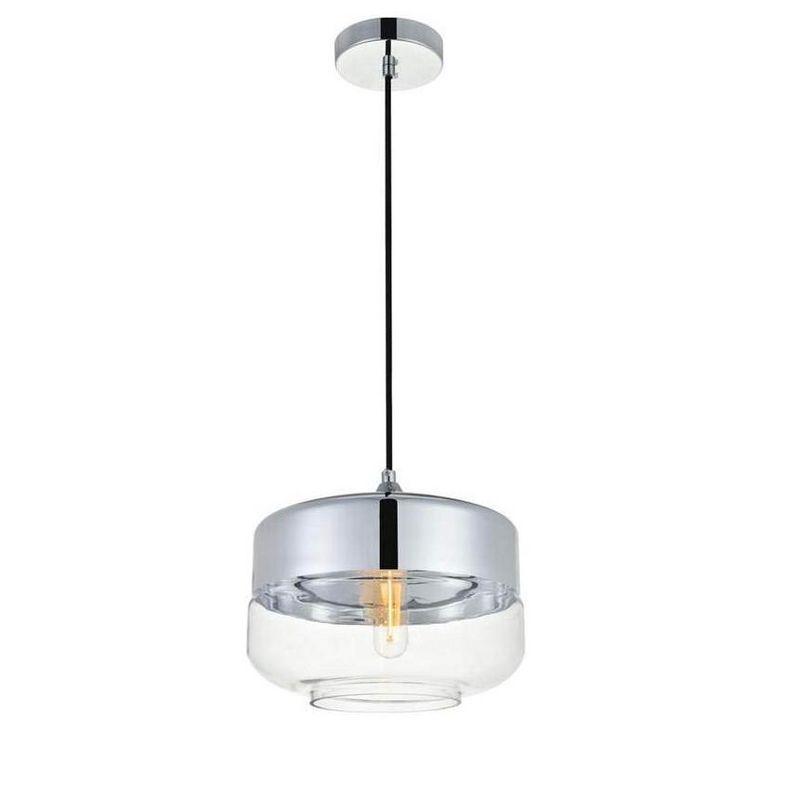 Elegant Lighting Ashwell 1 Light Chrome Pendant With Clear Glass
