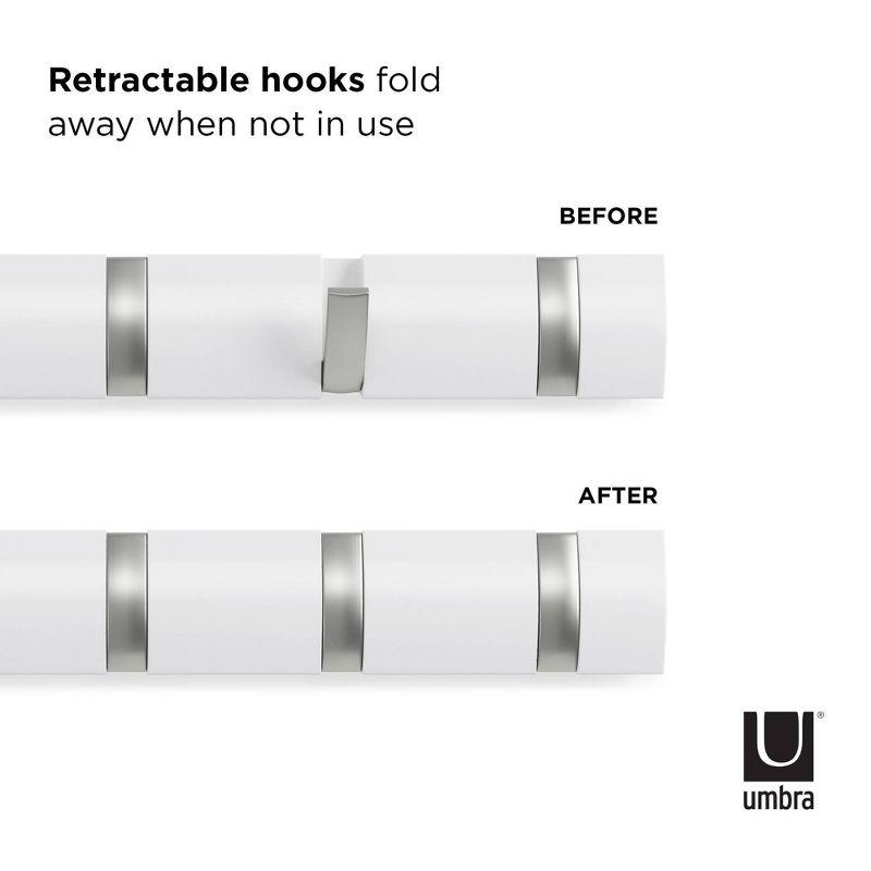 Umbra Flip 8 Sleek White Hardwood Wall Hook