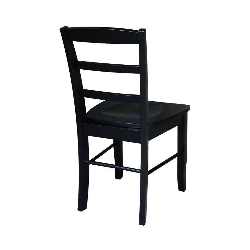 Set of 2 Madrid Ladderback Chairs Black - International Concepts: Solid Wood, Armless, Transitional Style