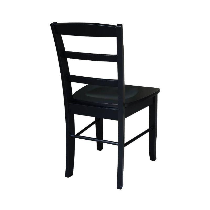 Elegant Black Solid Wood Ladderback Side Chair Set