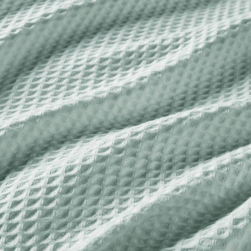 Aqua Twin-Size Ultra-Soft Cotton Waffle Weave Blanket