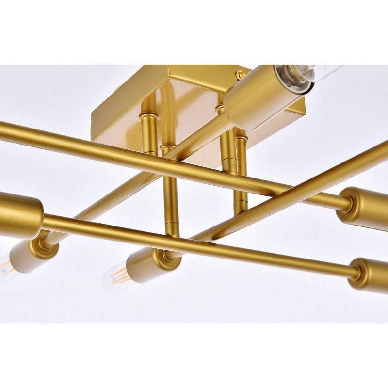 Elegant Lighting Script 8 lights brass flush mount