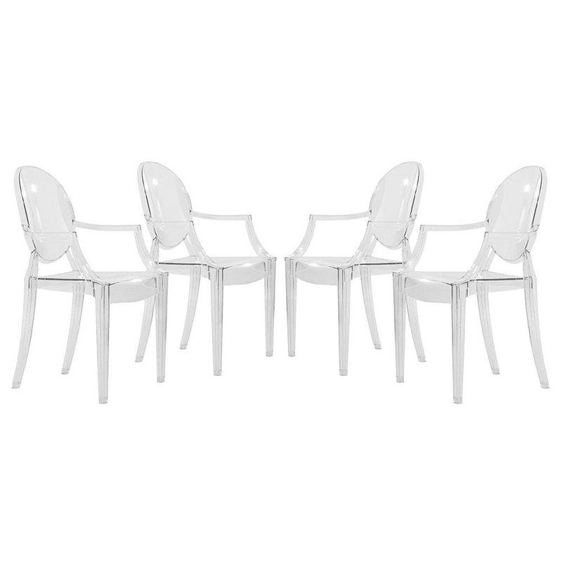 Carroll Clear Acrylic Stackable Dining Chairs, Set of 4