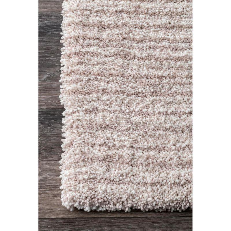 Luxurious Striped Shag Blue Multi 4' x 6' Area Rug