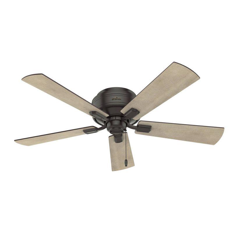 52" Crestfield 5 - Blade Flush Mount Ceiling Fan with Lights and Pull Chains