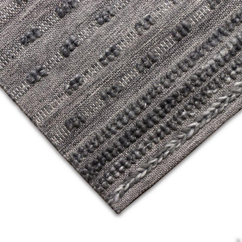 Charcoal Flat Woven Synthetic Reversible Indoor/Outdoor Rug 2' x 8'