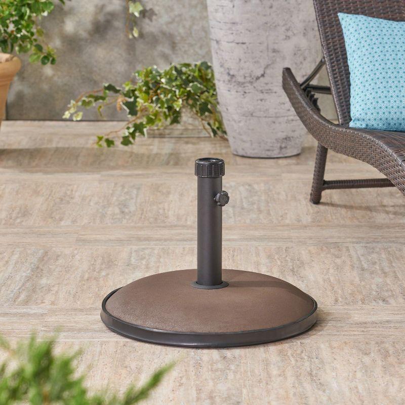 55 Pound Patio Umbrella Base - Brown - Christopher Knight Home: Secure & Weather-Resistant