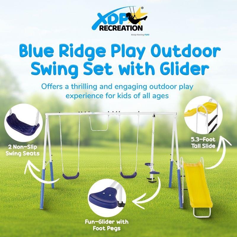 XDP Recreation XDP Recreation Blue Ridge Play Outdoor Backyard Playset Kids Swing Set W/ Slide